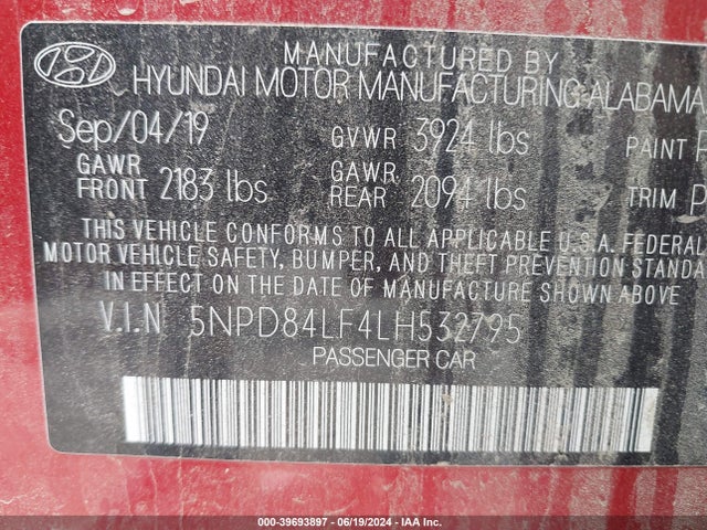 Hyundai Elantra Value Edition 2020 5NPD84LF4LH532795 Image 9