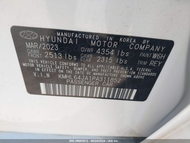 KMHL64JA1PA311852 Hyundai SONATA SEL