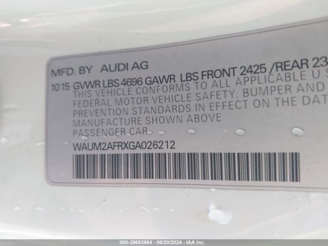 WAUM2AFRXGA026212 Audi A5 2.0t Premium