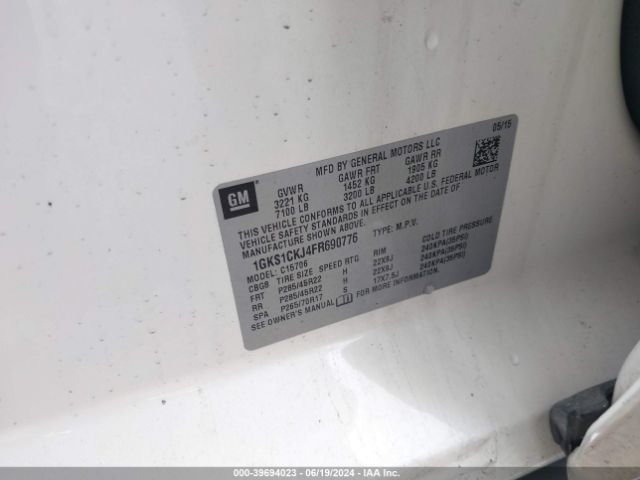 1GKS1CKJ4FR690776 GMC YUKON DENALI