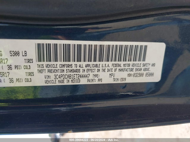 Dodge Journey American Value Pkg 2014 3C4PDCAB1ET244447 Image 9