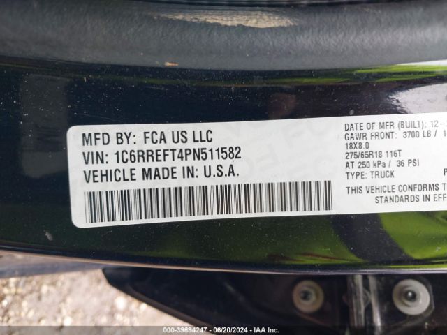 1C6RREFT4PN511582 RAM 1500 Big Horn  4x2 5'7 Box