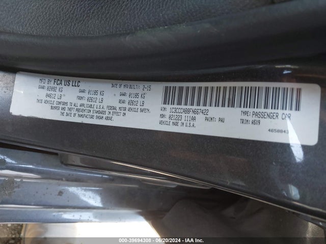 1C3CCCAB8FN667422 Chrysler 200 Limited