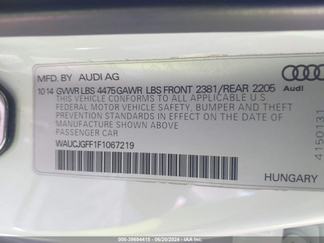 WAUCJGFF1F1067219 Audi A3 2.0 Tdi Premium