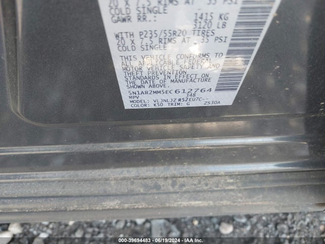 Nissan Pathfinder Platinum 2014 5N1AR2MM5EC612764 Image 9