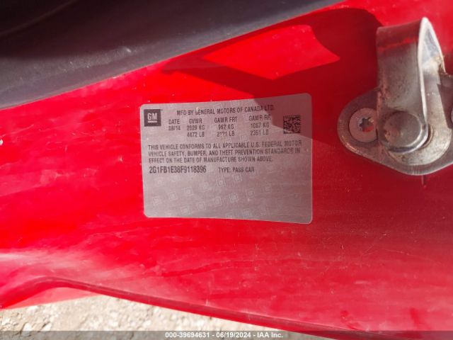 2G1FB1E38F9118396 Chevrolet Camaro 2ls
