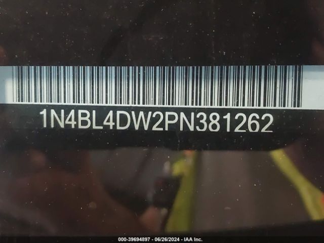 1N4BL4DW2PN381262 Nissan Altima Sv Intelligent Awd