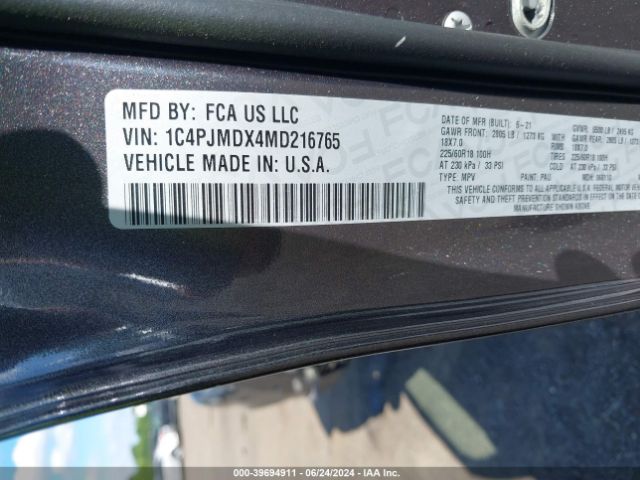 2021 JEEP CHEROKEE 1C4PJMDX4MD216765 Photo 8