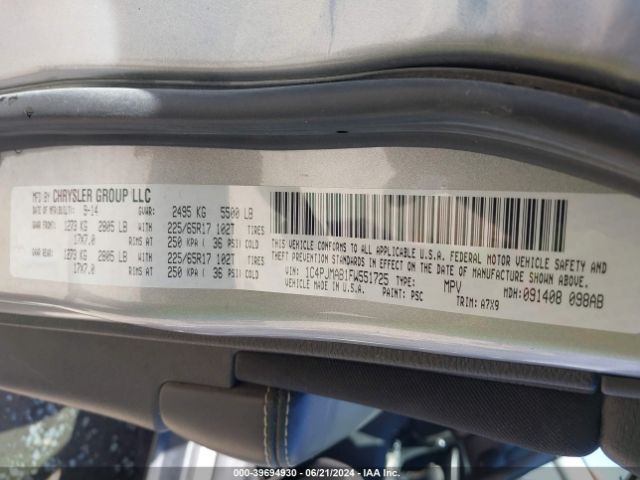 1C4PJMAB1FW551725 Jeep Cherokee Sport