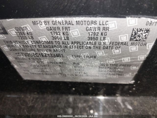 1GTV2UEC1EZ133461 GMC Sierra 1500 Sle