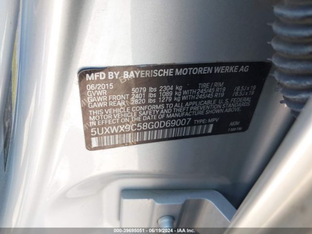 5UXWX9C58G0D69007 BMW X3 Xdrive28i