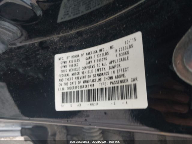 1HGCR2F58GA061796 Honda Accord Sport