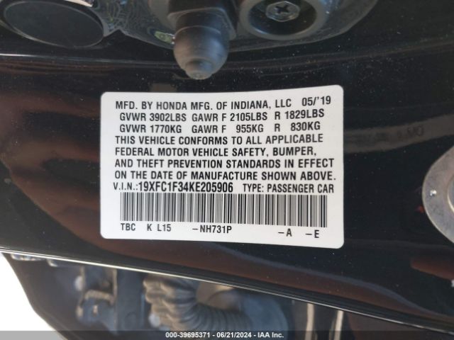 19XFC1F34KE205906 Honda CIVIC EX