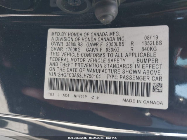 Honda CIVIC SI COUPE 2020 2HGFC3A53LH750104 Image 9