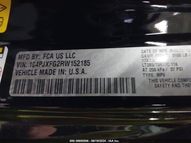 1C4PJXFG2RW152185 Jeep Wrangler 4-door Rubicon 4x4