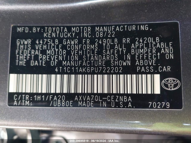 Toyota CAMRY LE 2023 4T1C11AK6PU722202 Image 9