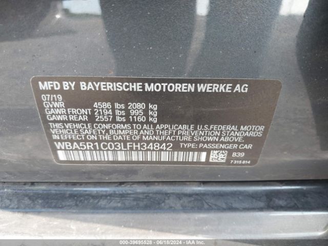 WBA5R1C03LFH34842 BMW 330I