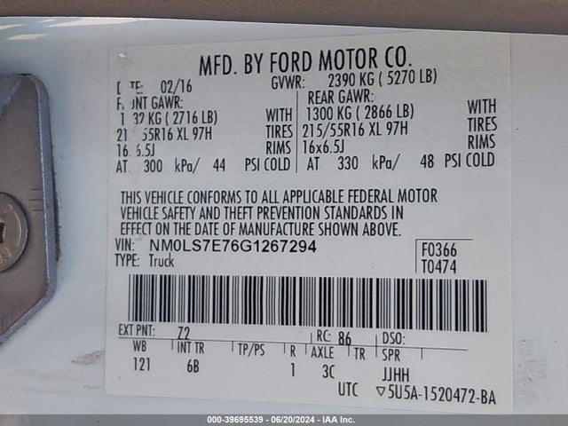 Ford Transit Connect Xl 2016 NM0LS7E76G1267294 Image 9