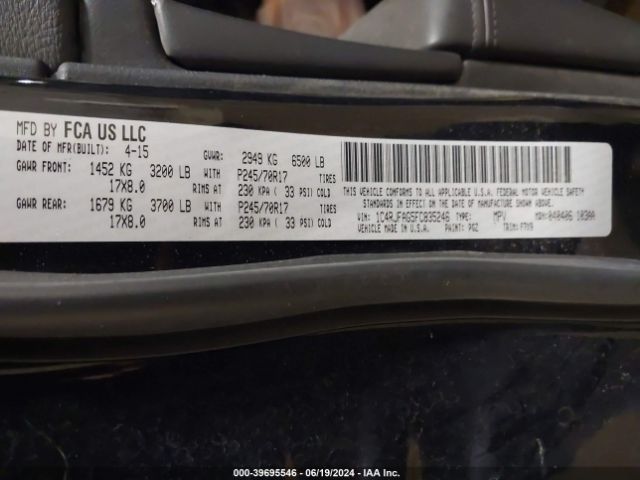 1C4RJFAG5FC835246 Jeep Grand Cherokee Laredo