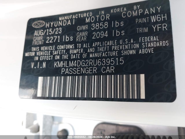 Hyundai ELANTRA SEL 2024 KMHLM4DG2RU639515 Image 9