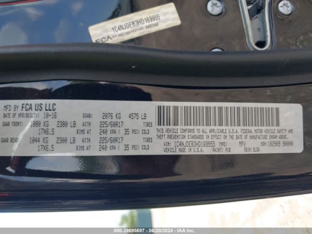 1C4NJDEB3HD169955 Jeep Compass High Altitude 4x4