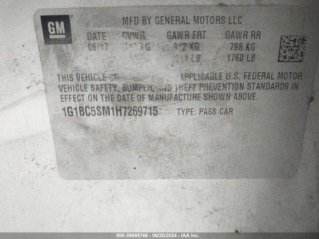 1G1BC5SM1H7269715 Chevrolet Cruze Ls Auto