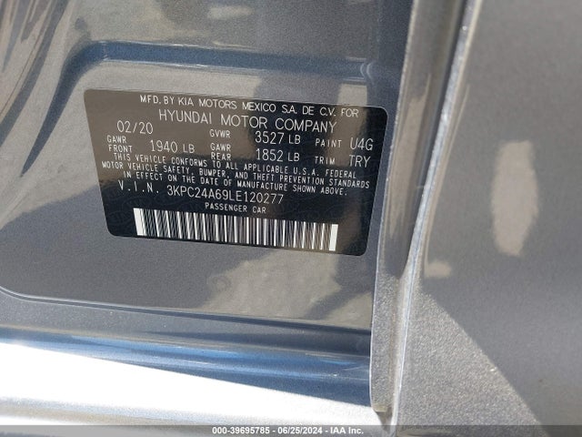 Hyundai ACCENT SE 2020 3KPC24A69LE120277 Image 9