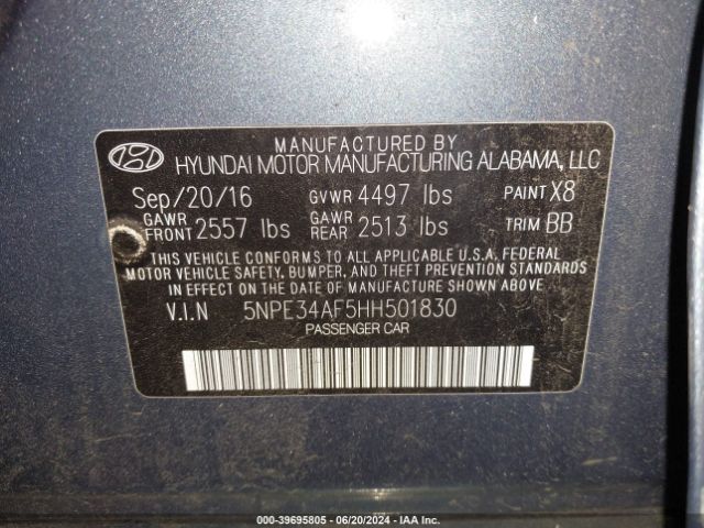 5NPE34AF5HH501830 Hyundai Sonata Sport
