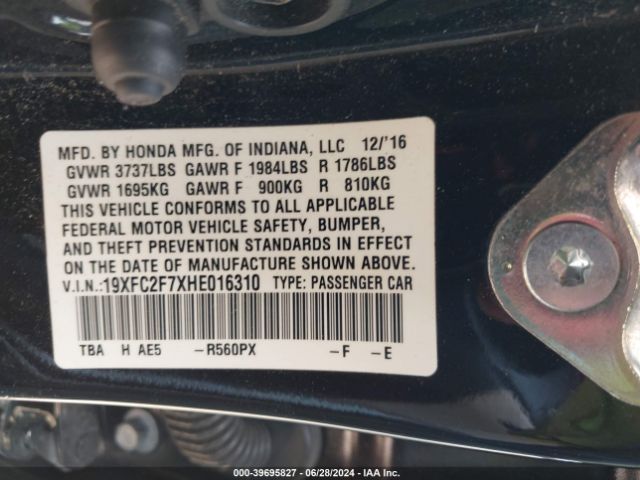 19XFC2F7XHE016310 Honda CIVIC EX