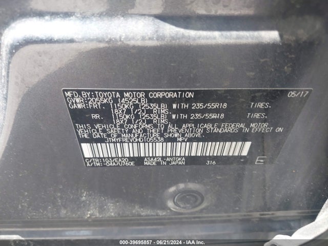 Toyota Rav4 Limited 2017 JTMYFREV0HD105538 Image 9