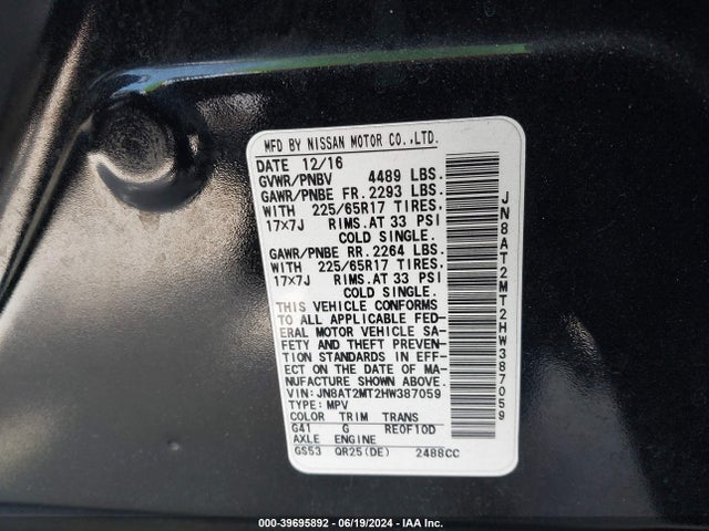 Nissan ROGUE S 2017 JN8AT2MT2HW387059 Image 9