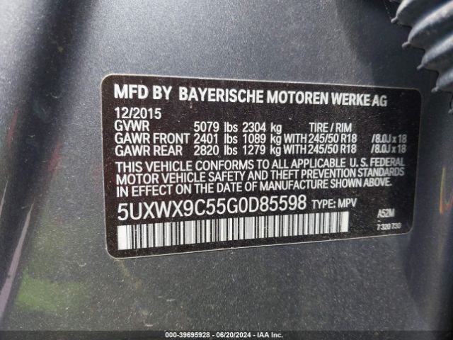 5UXWX9C55G0D85598 BMW X3 Xdrive28i