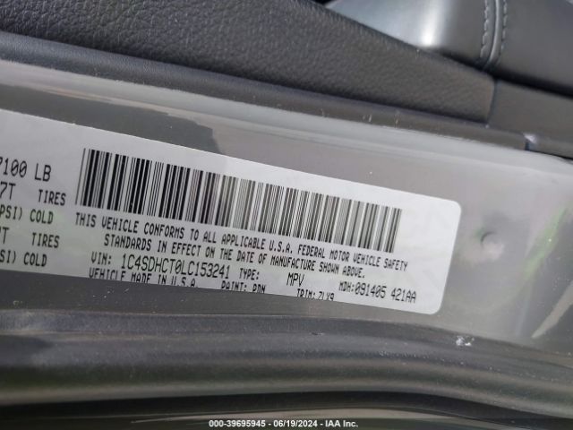 1C4SDHCT0LC153241 Dodge Durango R/t Rwd