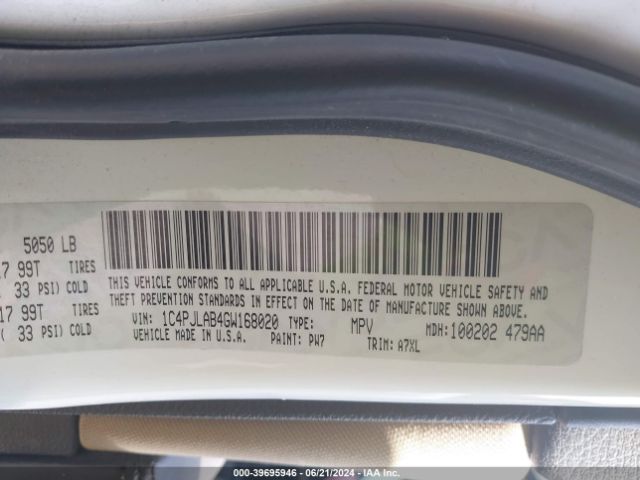 1C4PJLAB4GW168020 Jeep Cherokee Sport