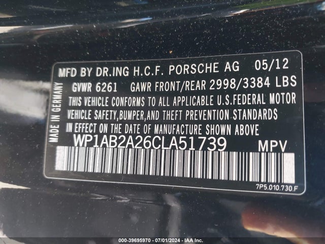 2012 PORSCHE CAYENNE WP1AB2A26CLA51739 Photo 8