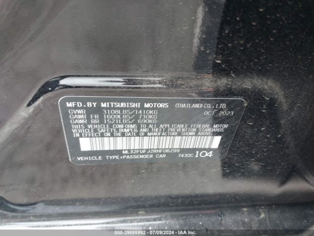 ML32FUFJ2RHF06299 Mitsubishi Mirage G4 Le