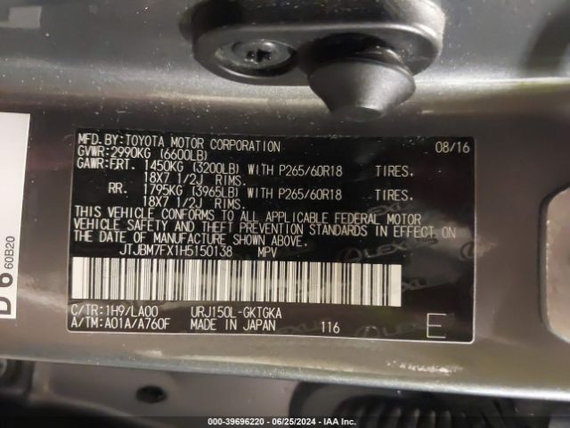 JTJBM7FX1H5150138 Lexus 460