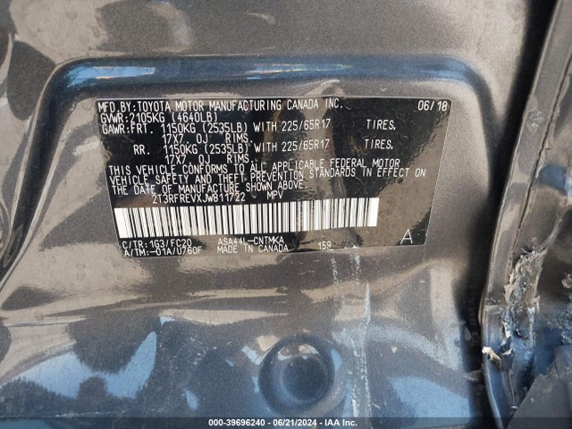 Toyota Rav4 Xle 2018 2T3RFREVXJW811722 Image 9