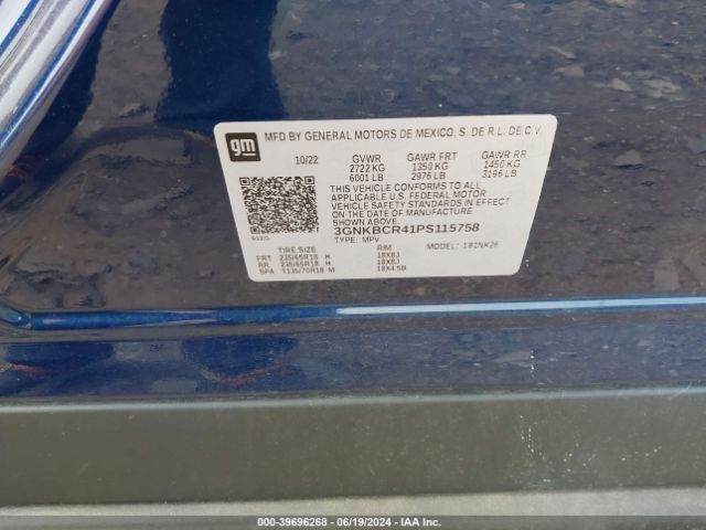 3GNKBCR41PS115758 Chevrolet Blazer Fwd 2lt