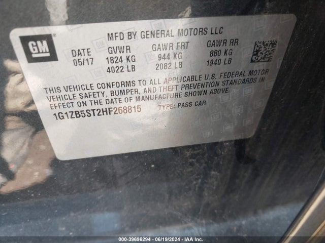 1G1ZB5ST2HF268815 Chevrolet MALIBU LS