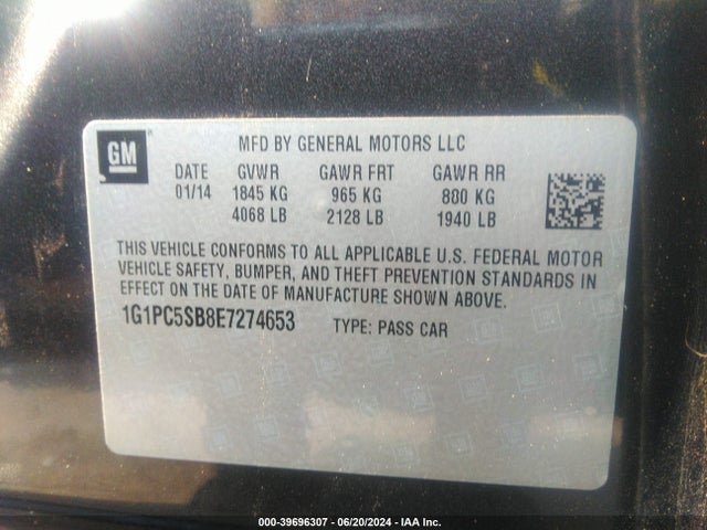 Chevrolet Cruze 1lt Auto 2014 1G1PC5SB8E7274653 Image 9