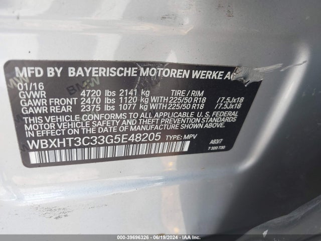 WBXHT3C33G5E48205 BMW X1 Xdrive28i