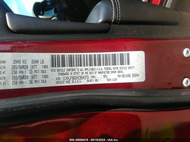 1C4RJFBG2HC954373 Jeep Grand Cherokee Limited 4x4