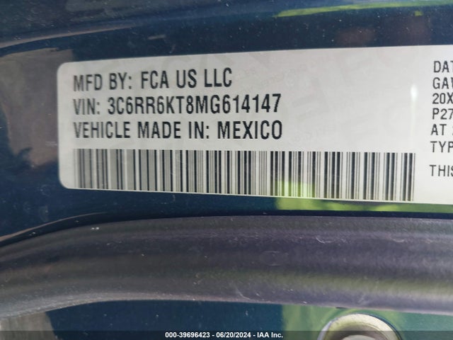 3C6RR6KT8MG614147 RAM 1500 Classic Tradesman  4x2 5'7 Box