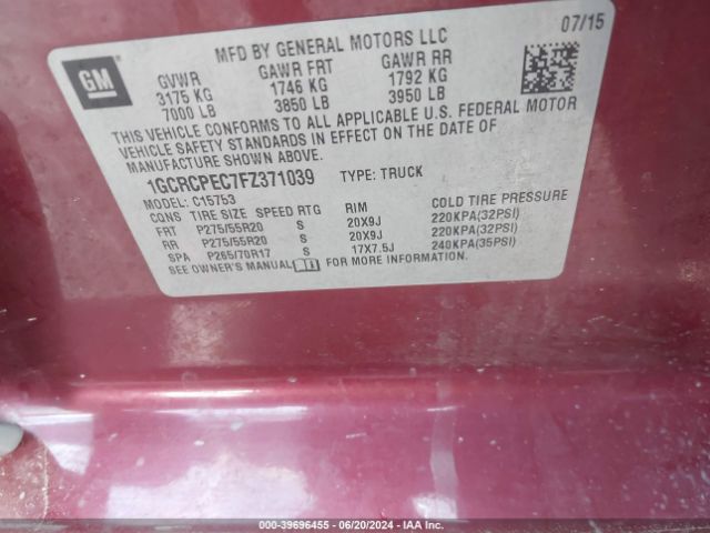 1GCRCPEC7FZ371039 Chevrolet Silverado 1500 Ls