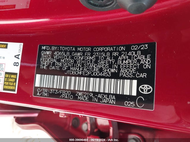 Toyota Corolla Hybrid Le 2023 JTDBCMFE2PJ004453 Image 9