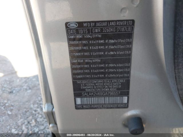 SALAK2V69GA796557 Land Rover LR4