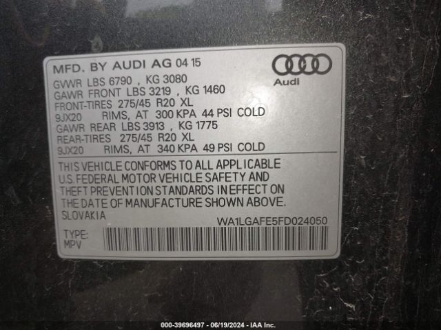 WA1LGAFE5FD024050 Audi Q7 3.0t Premium