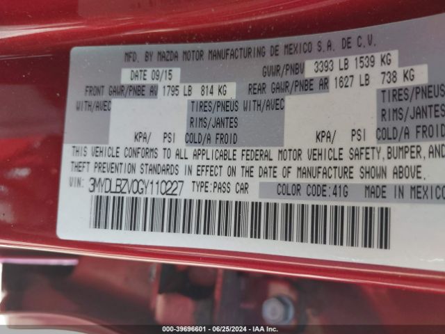 3MYDLBZV0GY110227 Scion IA