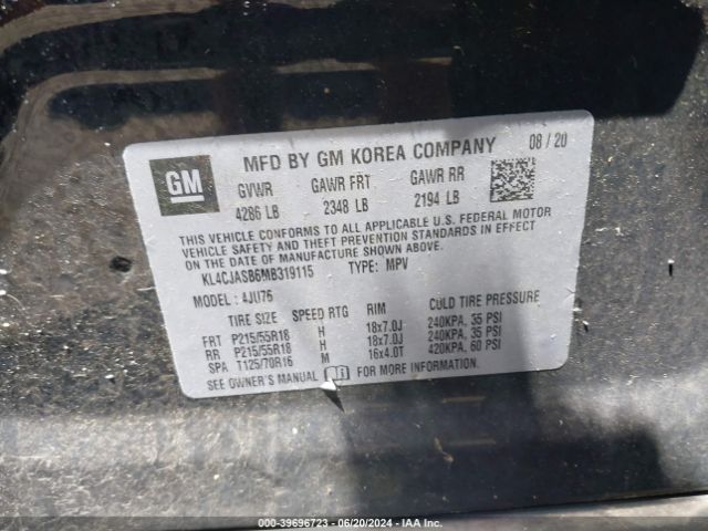 KL4CJASB6MB319115 Buick Encore Fwd Preferred